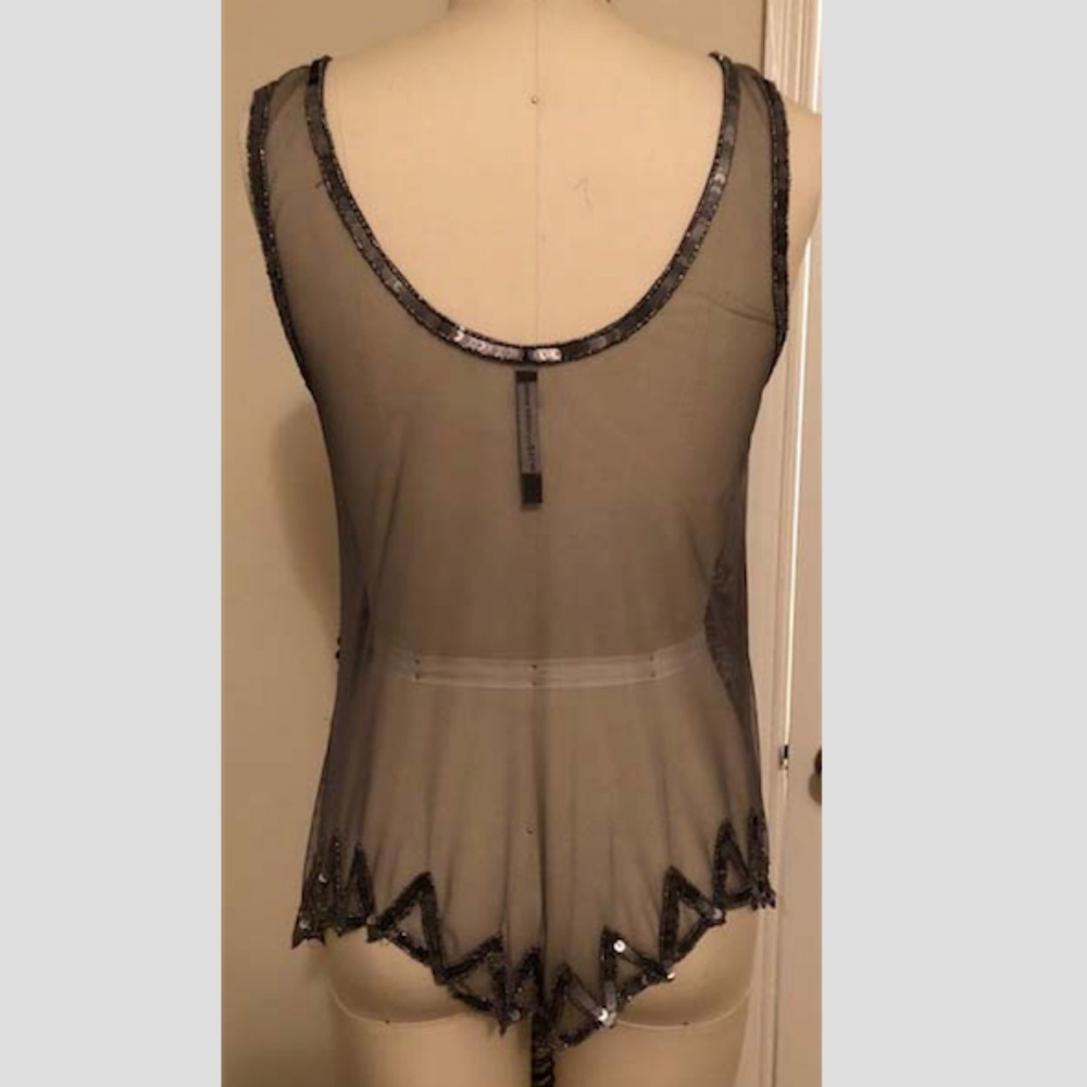 GUNMETAL GREY BEADED TOP - Picture 2 of 3